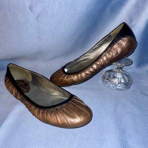 Cole Haan Metallic Bronze & Black Patent Leather Ballet Flat D31204, Women 8.5 b